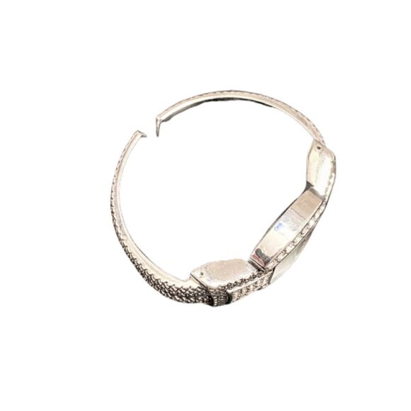 Vivani Diamond Studded Silver Hinge Bracelet Watch - Picture 2 of 5